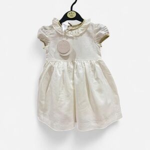 Silk Baby Dress with Ruffled Collar